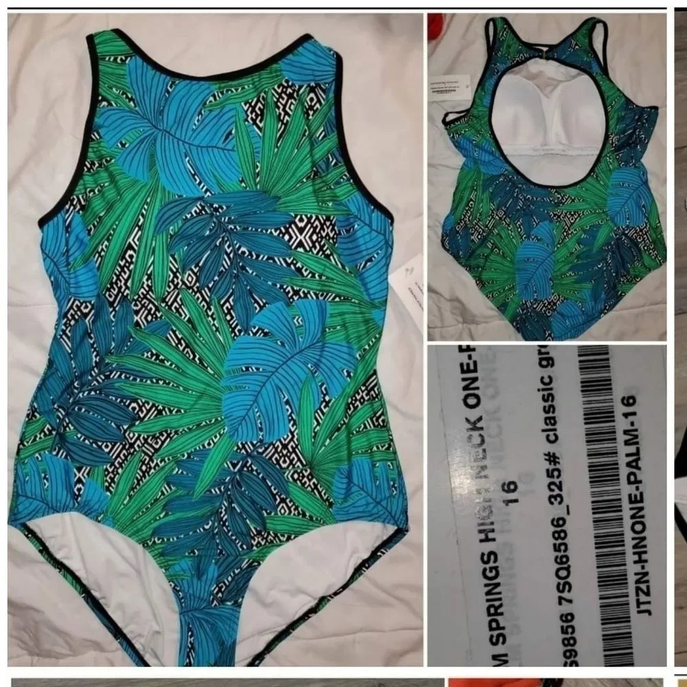 Jantzen women's Palm Springs high neck one piece swimsuit Size 16